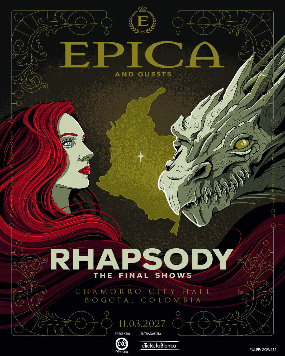 Epica y Rhapsody anuncian concierto conjunto en Bogotá dentro de su gira latinoamericana 2027